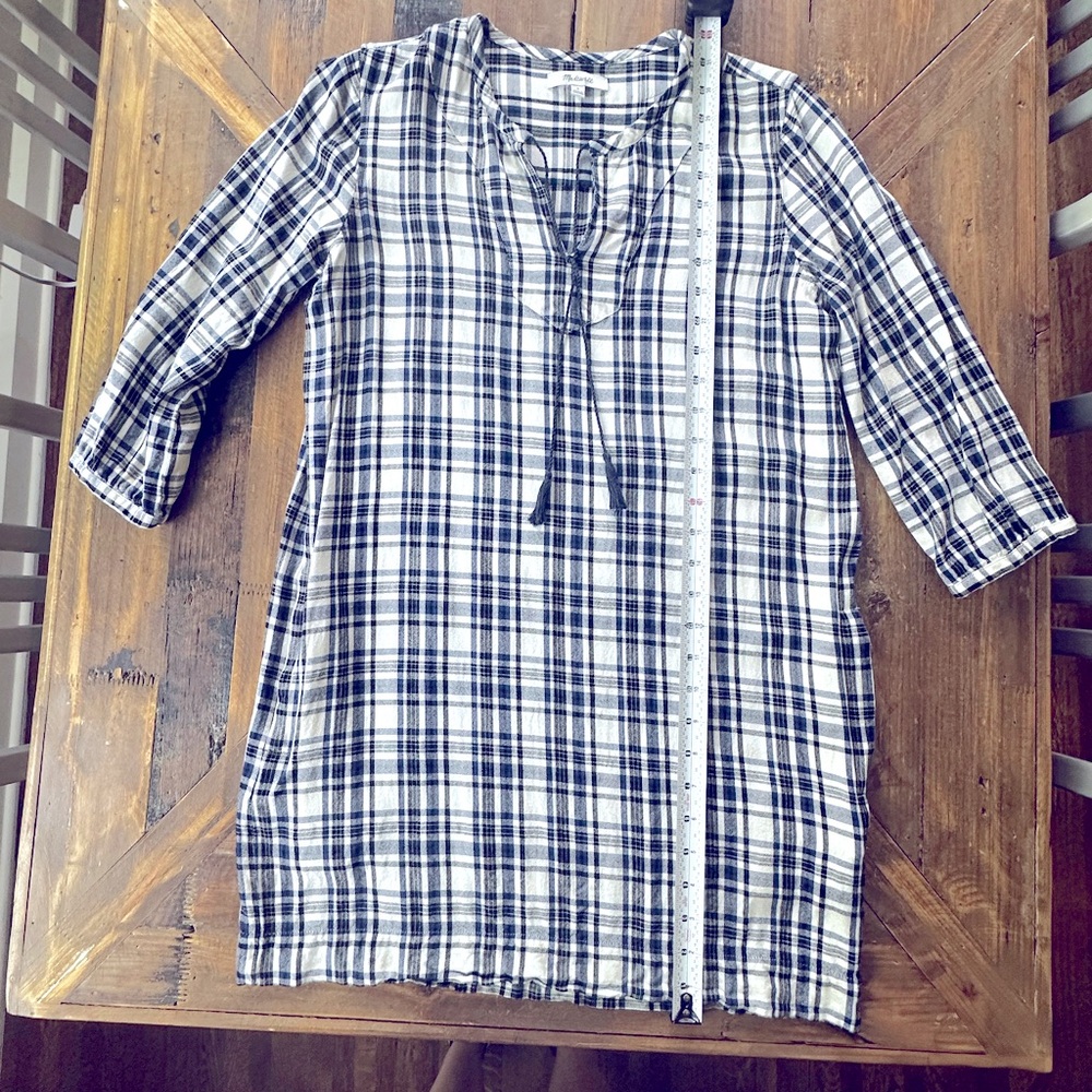 Madewell blue plaid tunic S